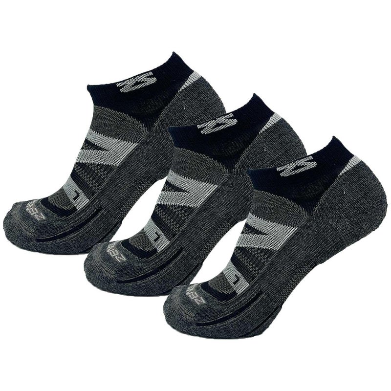 Zensah Wool Running Socks - Soft Cushioned Merino Wool, Moisture Wicking, Anti-Blister - Athletic, Trail Socks (3 Pairs - Cloud, Large) - Image 1